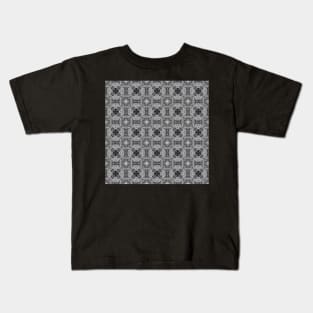 Charcoal Cat Faces Kaleidoscope pattern 3 Kids T-Shirt